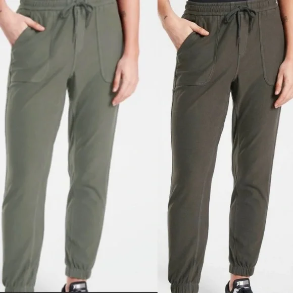 Athleta Palm Cypress Green Farallon Joggers Pants Set of TWO - Picture 1 of 3